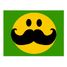 Schnurrbart-smiley (kundengerechte Hintergrundfarb Postkarte
