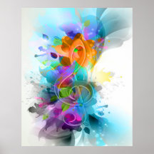 Schöne bunte und coole Spritzermusikanmerkung Posterdrucke