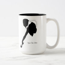 Schöne liebevolle Paar-Silhouette-Kaffeetasse