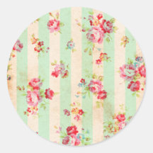 Schöne Vintage Rosen und andere Blumen Runder Sticker