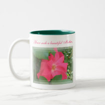 Schöner rosa Rosen-Mutter-Becher tassen