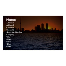 Schöner Sonnenuntergang: Toronto-Skyline am Sonnen Visitenkartenvorlagen