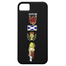 Schottischer Löwe, Distel, Flagge und Pfeifer im T iPhone 5 Hülle