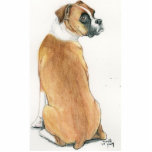 "Schüchterner Boxer-" Hundekunst-Verzierung Ausschnitt