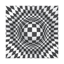 Schwarz-weißer Leinwanddruck der optischen Illusio