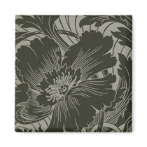 Schwarze Blumen-Linie Kunst-Magnet