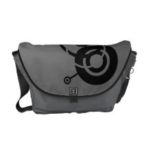 Schwarze Kreise Kuriertasche