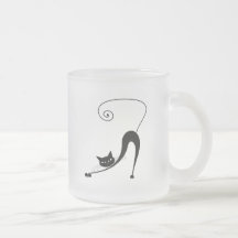Schwarze launische Miezekatze 2 Tee Tasse