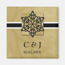 schwarze Magneten der Schneeflocken Save the Date