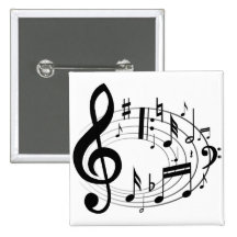 Schwarze musikalische Anmerkungen in der ovalen Fo Buttons