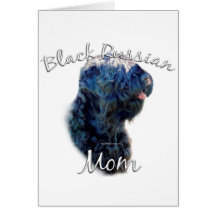 Schwarze Russe-Terrier-Mamma 2 Grußkarte