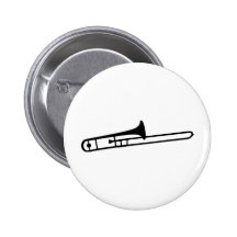 schwarze Tromboneinstrumentikone Button