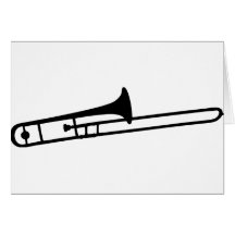 schwarze Tromboneinstrumentikone Grußkarte