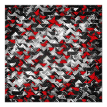 Schwarze und rote geometrische Explosion Photo Druck