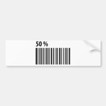 schwarzer Barcode 50-Prozent-Ikone Auto Sticker