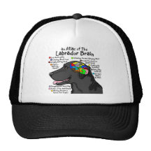 Schwarzer Labrador-Gehirn-Atlas Baseball Kappen