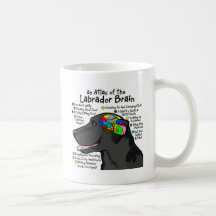 Schwarzer Labrador-Gehirn-Atlas Teetasse