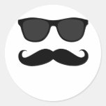 Schwarzer Schnurrbart und Sonnenbrille-Humor-Gesch Sticker