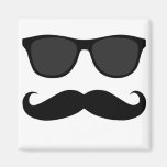 Schwarzer Schnurrbart und Sonnenbrille-Humor-Gesch Magnete