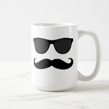 Schwarzer Schnurrbart-und Sonnenbrille-Spaß Kaffeetassen