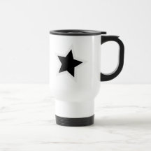 Schwarzer Stern-mutige weiße Kontur Kaffee Tassen