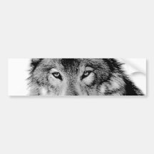 Schwarzer u. weißer Wolf Autosticker