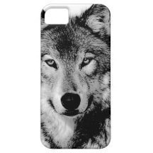 Schwarzer u. weißer Wolf iPhone 5 Etuis