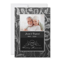 Schwarzer und silberner Damast-25. Hochzeitstag