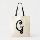 Schwarzes Glanz-Monogramm - G Einkaufstasche