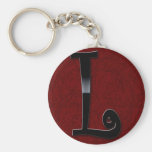 Schwarzes Glanz-Monogramm - L Schlüsselband