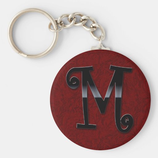 Schwarzes Glanz-Monogramm - M Schlüsselbänder