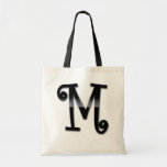 Schwarzes Glanz-Monogramm - M Tragetasche