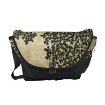 Schwarzes mit BlumenVintages Kuriertasche