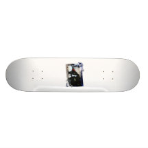 Schwarzweiss-Katze, Weihnachtsmannmütze, Lametta u Personalisierte Decks