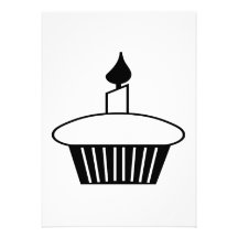 Schwarzweiss-kleiner Kuchen Personalisierte Einladungskarte