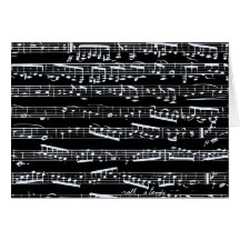 Schwarzweiss-Musiknoten Grußkarten