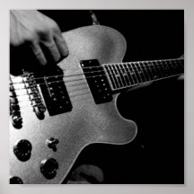 Schwarzweißer Guitar Plakatdruck