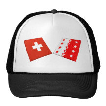 Schweiz- und Wallis-Flaggen Baseball Mütze