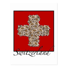 Schweizer Edelweiss Kreuz Postkarte