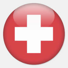Schweizer Flagge - Flagge von der Schweiz Runde Aufkleber