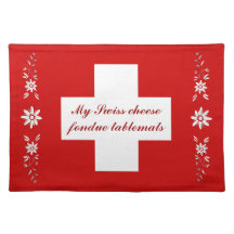 Schweizer Flagge und edelweiss Tischset