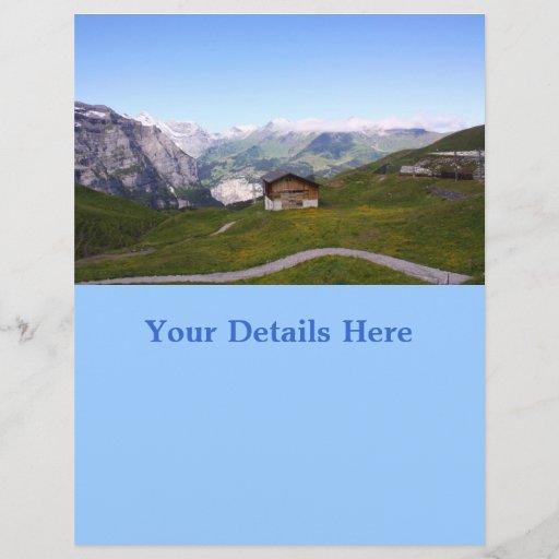 Schweizer Haus und Alpen Flyerbedruckung