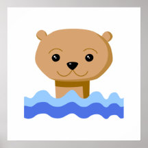 Schwimmen-Otter Plakatdruck