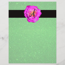 Scintillement de vert de monogramme de rose de ros prospectus