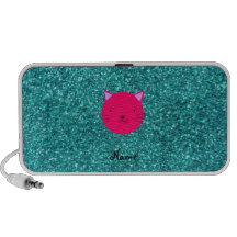 Scintillement rose nommé personnalisé de turquoise haut-parleurs PC