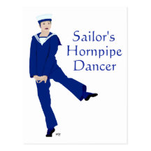 Seeleute Hornpipe Tänzer Postkarte