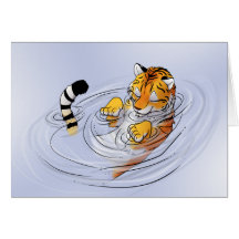 Sérénité d'or de tigre carte de vœux