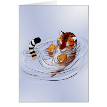Sérénité orange de tigre carte de vœux