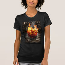 S'est levée sur le feu, la combustion s'est levée t-shirt