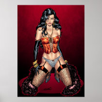 Sexy Brunette im Wäsche-Plakat durch Al Rio